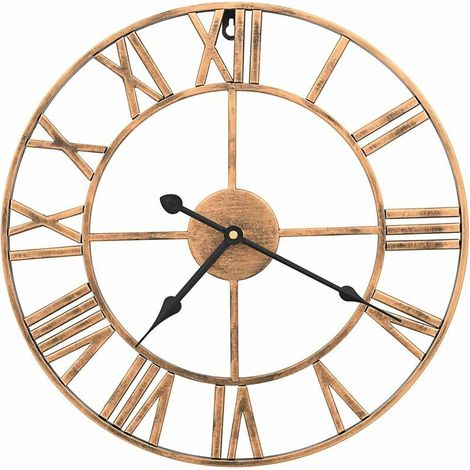 40 cm große Wanduhr aus goldfarbenem Metall (1/4)
