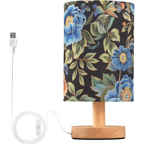 Lampe de table vintage bleue et rose pour chambre, salle bain (1/5)