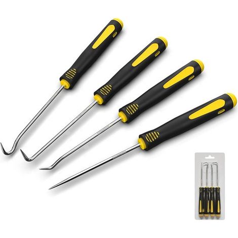 Set di attrezzi da 4 pezzi con ganci ed estrattori per meccanici automobilistici. Set di ganci per paraoli. Set di ganci per O-ring per varie applicazioni. (1/5)
