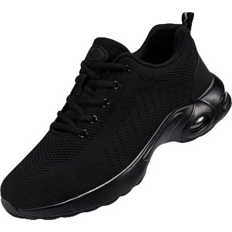Chaussures à bout en acier pour femmes/hommes chaussures de sécurité légères coussin d'air confortables antidérapantes indestructibles baskets de travail anti-crevaison pour femmes-37 (1/5)