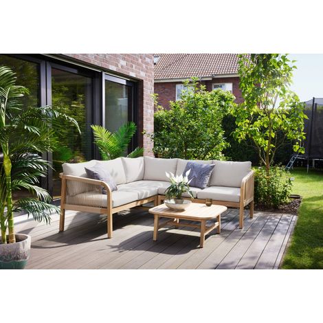 Primaster Gartenmöbel-Set Leros Holz Lounge Set Sitzgruppe Ecksofa Akazienholz (1/3)