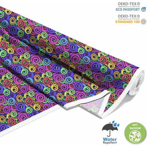 OUTDOOR DEKOSTOFFE OXFORD - Motiv Bunte Wirbel