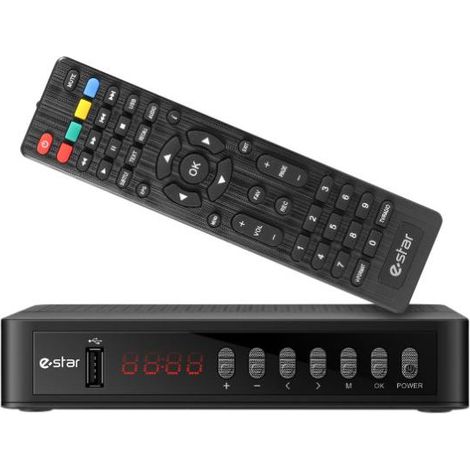 eSTAR T2 618 UHD TV set-top boxe Terrestre Full HD Noir