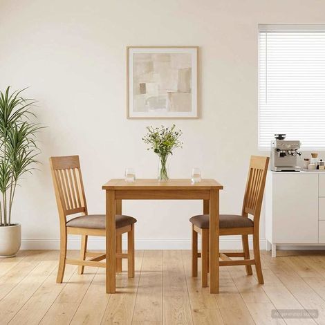 vidaXL Chaise de salle à manger 2 pc Bois de chêne massif Gris (1/5)