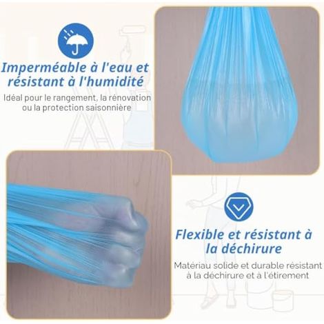 2 rouleaux de bâche de protection de peinture avec ruban de masquage (1/3)