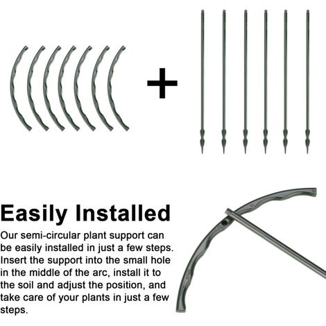 Support de plantes arc extensible semi-circulaire vert durable pack 6 grandes petites (1/4)