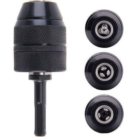 Ahlsen Sds Plus-Adapter, Schnellspannfutter, 2–13 mm, robustes Profi-Bohrfutter, 1/2–20 UNF, Schnellspannfutter, Schnellspannbohrmaschine mit SDS-Adapter (1/5)