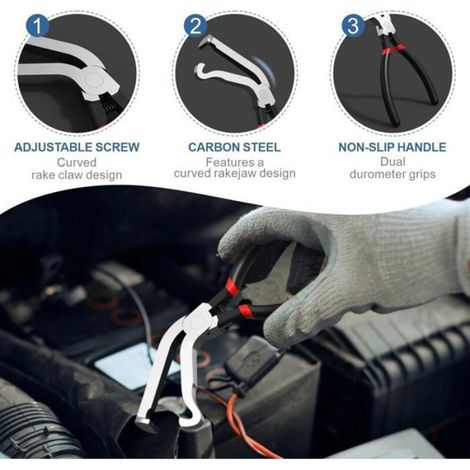 Pince De Deconnexion Electrique - Connecteurs Automobiles Et Clips Carburant - Acces Restreint 360 Degres - Lot De 3 (1/4)