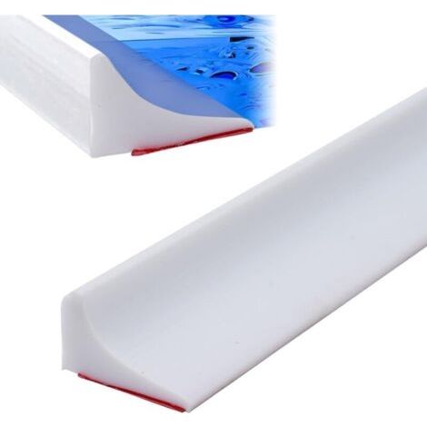 Barrage de douche flexible 6 pi - Joint silicone 12mm x 20mm x 2m - Rétention d'eau pour séparation sec/humide (Blanc) (1/4)