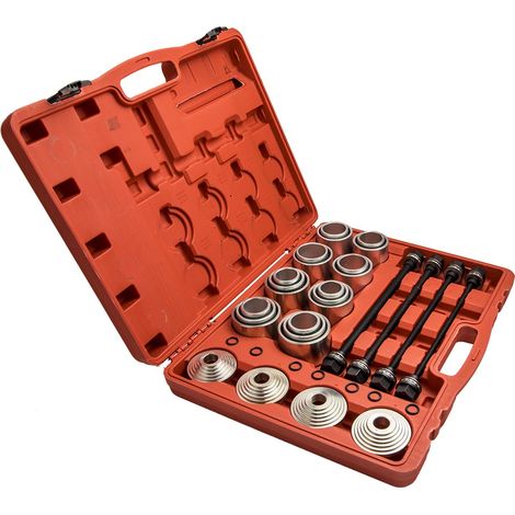 28pcs Press Pull Sleeve Kit Rimozione Cuscinetti Boccole Di Installazione Set Kit Strumenti Guarnizioni Cuscinetto Cespuglio Rimozione Inserto Inserto (1/5)