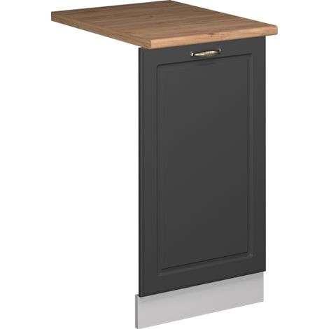 Façade de lave-vaisselle Fame-Line, Anthrazit-Gold Landhaus, 45cm , PT Chêne, Vicco (1/5)