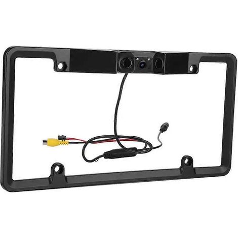 Voiture caméra de recul 3 en 1, cadre de plaque d'immatriculation avec moniteur, capteurs de stationnement et radars de marche arrière. (1/4)
