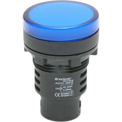 Indicatore di segnale LED blu 220V AC 30mm Breckner Germany (1/4)