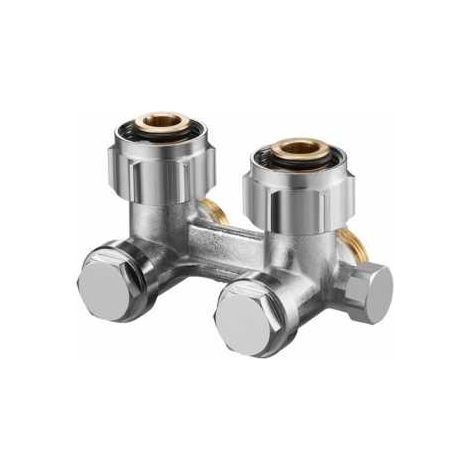 Oventrop ZBU Multiflex Absperrwinkelverschraubung, 3/4" Überwurfmutter x 3/4" Außengewinde, zum Entleeren, vernickelt (1/3)