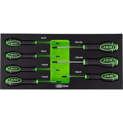 SET DE 7 DESTORNILLADORES EN TORX CON MODULO EVA CARBONO JBM53945