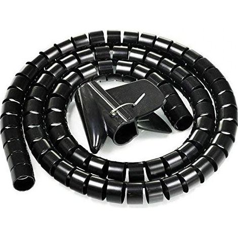 1,5 Meter langer, flexibler, zuschneidbarer Spiralkabelschlauch, Kabelorganisator, Kabelschlauch, Kabelschutzschlauch, Kabelummantelung, Kabelorganisator für PC, Fernseher, DVD-Player, Stereo-Antennen (1/4)