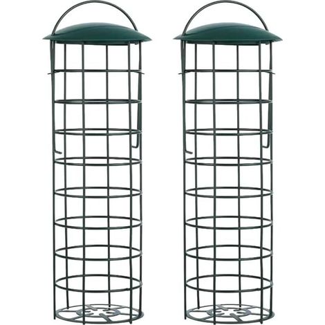 Mangeoire Oiseaux Exterieur, Mangeoires pour Oiseaux Sauvages pour Boules De Graisse pour Boulettes, pour Petits Oiseaux Sauvages Vert Foncé (1/5)