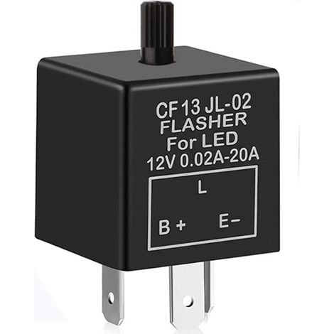 12V 3Broches Relais Clignotant Réglable pour Les Clignotants de LED CF-13KT, Voiture Moto Relais électronique de Clignotant 0.1W-150W (1/5)