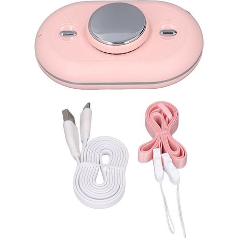 Ventilateur de cou portable USB rechargeable - Mini ventilateur à collier réglable pour intérieur et extérieur - Rose
