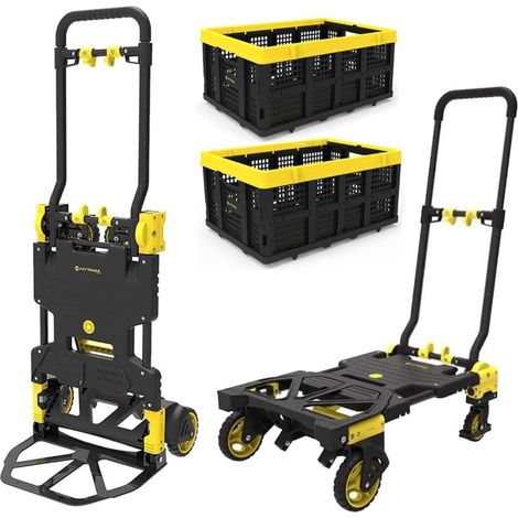 CARRELLO PIEGHEVOLE PORTA TUTTO 2 IN 1 FOLD MAX + 2 CESTA PIEGHEVOLE FOLD BOX HYTAMA