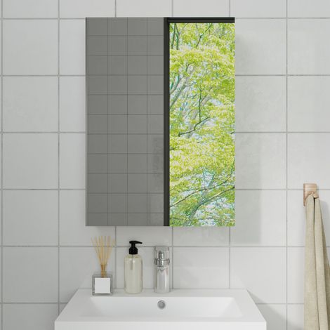 OCEAN contenitore con specchio a muro da Bagno con Specchio 50x70 cm, Bianco (1/5)