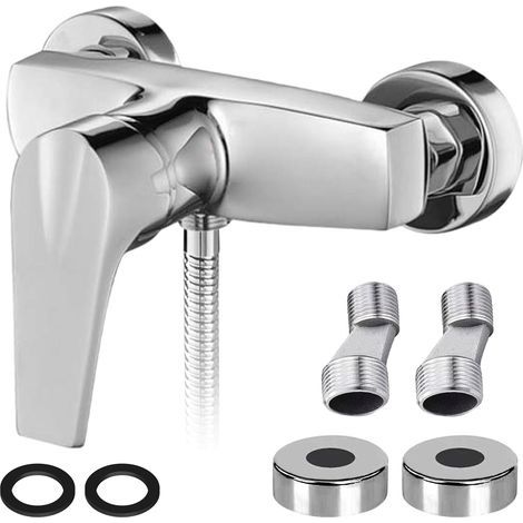 Single-lever tap mixer: tap mixer, wall-mounted tap mixer, tap mixer with G ½ spout, bathroom mixer (1/5)