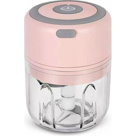 Frullatore elettrico per aglio rosa da 300 ml, spremiaglio automatico, accessorio da cucina (1/5)