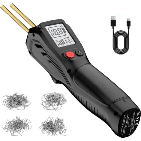 Máquina de soldadura de plástico 50 W, pistola con 200 grapadoras calientes, kit de reparación de parachoques de coche. (1/4)