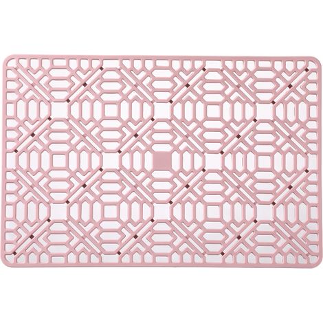 Tapis de protection pour évier de cuisine en acier inoxydable résistant à la chaleur en silicone (rose, taille : 40 x 27cm) (1/2)