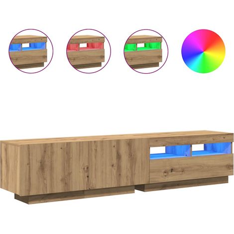 Maison Exclusive - TV-Schrank mit LED-Leuchten Artisan-Eiche 180x (1/5)