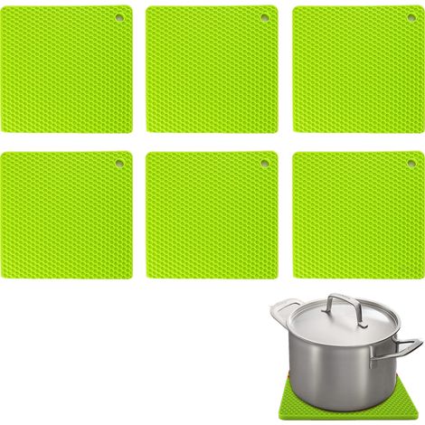 Sous-plat En Silicone - Résistant À La Chaleur Jusqu'à 230 °C - Anti-dérapant Avec Trou De Suspension - Pour Casseroles Et Poêles - Lot De 6 (1/5)