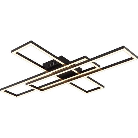 Plafonnier, lampe de chevet, noir mat, réglable, LED, L 80 cm
