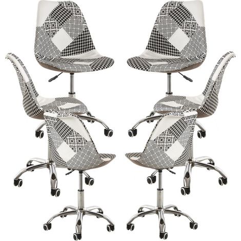Packs Sillas - Pack 6 Sillas Neo Patchwork - Patchwork blanco y negro