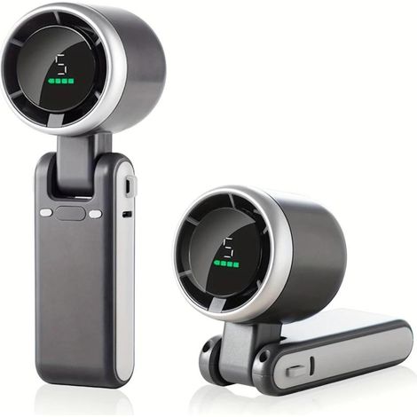 Ventilador portátil y plegable: recargable por USB, ultrasilencioso, 5 velocidades ajustables, batería de 3600 mAh (10 horas de autonomía) para la oficina, el dormitorio, la residencia de estudiantes 