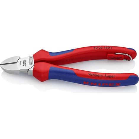 KNIPEX Seitenschneider, verchromt, mit Mehrkomponenten-Hüllen, 2K-Griff, Länge: 70 05 160 T 160mm