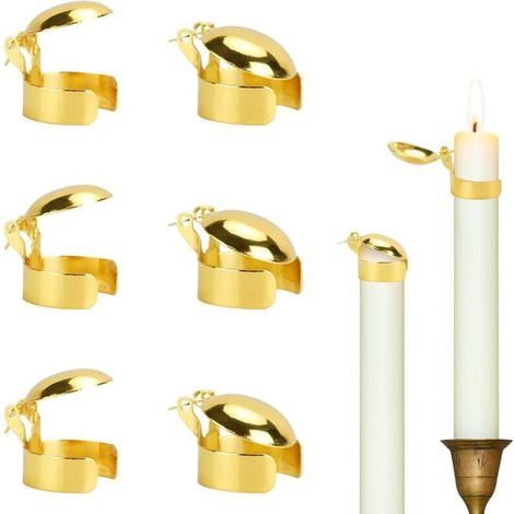 Set di 6 spegnicandele automatici in metallo, ideali per spegnere candele lunghe da 20 a 22 mm di diametro. (1/4)