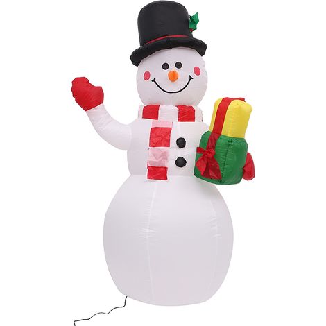 Aufblasbarer Schneemann, 1,5 m hoch, Weihnachtsdekoration, riesige Schneemann-Dekoration mit LED-Lichtern für drinnen und draußen, Hof, Spielplatz, Garten, Party-Dekoration, Neujahr (1/5)