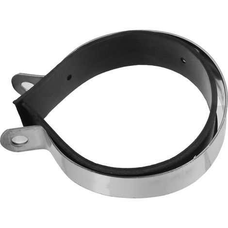 Collier de serrage universel pour échappement moto 3,9 pouces, anneau de fixation en acier inoxydable avec bande caoutchouc, bride robuste (1/5)