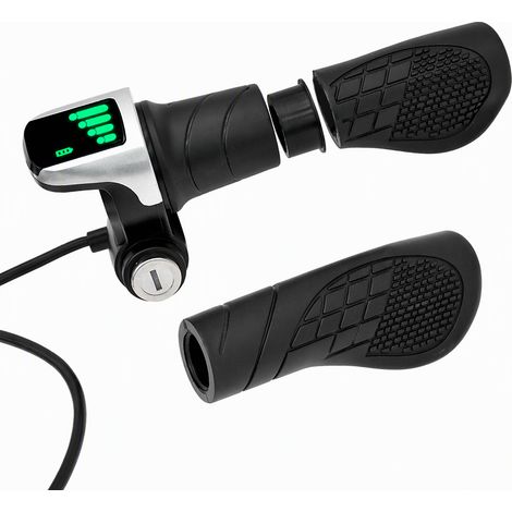 Poignée d’accélérateur à vitesse variable 36V avec afficheur LCD et antivol, commande de gaz pour vélo électrique et VTT (1/4)