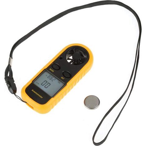 Digitales Windmessgerät, tragbares digitales Anemometer, Windgeschwindigkeitsmesser, Luftstrom-, Geschwindigkeits- und Temperaturmesser, Thermometer 【Weihnachtsgeschenk, Neujahrsgeschenk】 (1/5)