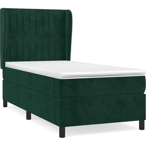 Maison Exclusive - Cama box spring con colchón terciopelo verde o (1/5)