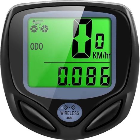 Compteur de vélo sans fil avec odomètre (et fonction compteur de vitesse), et écran LCD pour la vitesse du vélo (1/5)