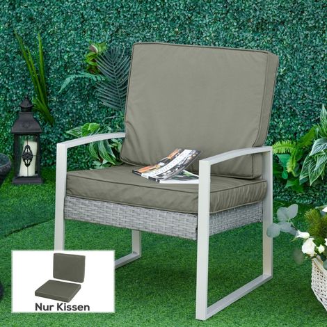 Ensemble de 2 coussins d'assise 56 x 52 cm, housse en tissu lavable avec fermeture éclair, épaisseur 7 cm, gris foncé – confort ergonomique (1/4)