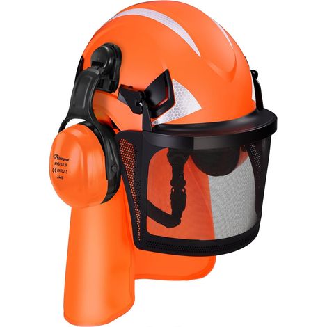 Casque de Sécurité Forestier pour Bûcheron – Protection Complète avec Visière Débroussailleuse et Anti-Bruit EN352-3, Certifié EN397/EN1731 – Idéal pour Tronçonnage et Débroussaillage (1/5)