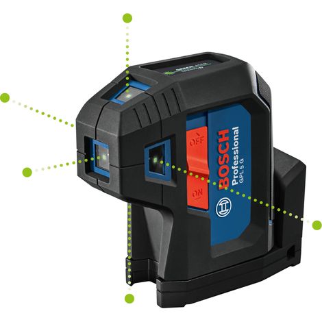 Bosch Grüner-5-Punkt-Laser Punktlaser GPL 5 G Professional + Tasche + Batterien