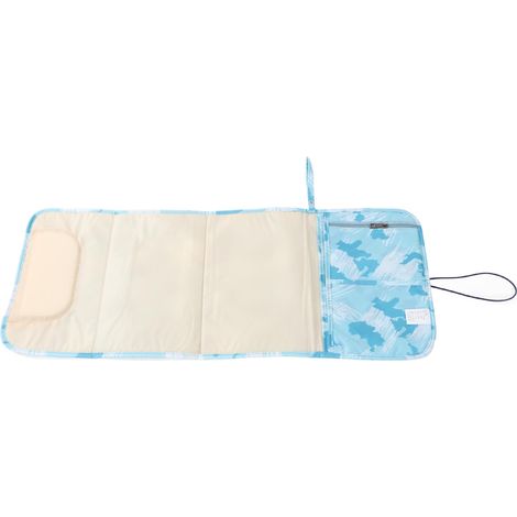 Tragbare Wickelunterlage aus Nylon, komfortabel, multifunktional, wasserdicht, für Reisen und Zuhause, mit blauem Graffiti-Print. (1/5)