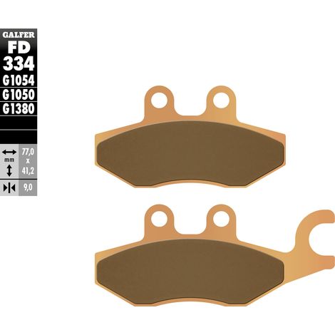 Plaquettes de frein Galfer KH418 en métal fritté (or) pour scooter
