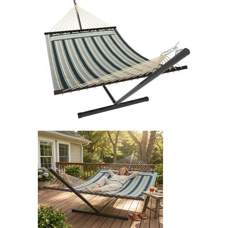 Hamac style champêtre, hamac avec support, hamac d'extérieur, balancelle, toile de hamac, vert, idéal pour le camping et les terrasses,style bohème, fauteuil à bascule avec coussin amovible