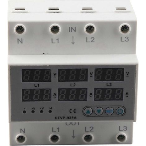 Einstellbarer Spannungs- und Stromschutzschalter, 3-phasig, Digitalanzeige, automatische Spannungswiederherstellung