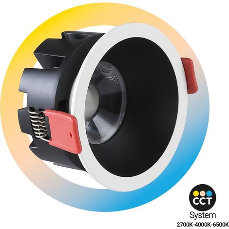 Spot LED encastrable - 8W - CCT - Puce OSRAM - Découpe Ø75mm - Noir